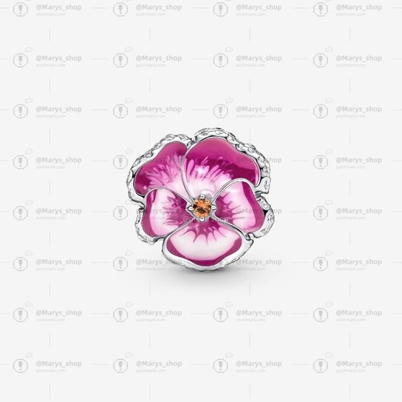 Pandora Pink Pansy Flower Charm|Pendant - Picture 4 of 6
